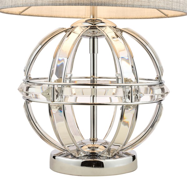 (image for) Laura Ashley Aidan Glass & Polished Chrome Globe Table Lamp with Shade